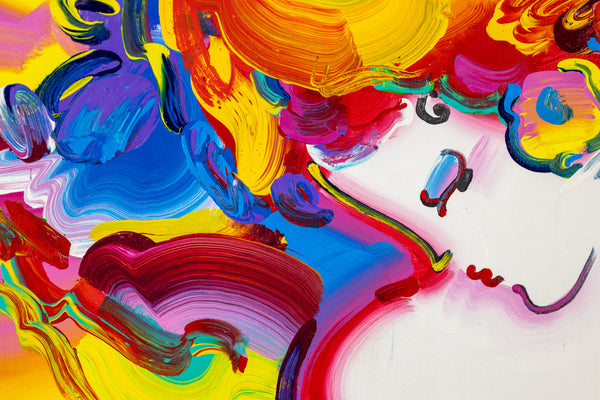 Peter Max, Flower Blossoms, 26x30, 1994 original acrylic on canvas
