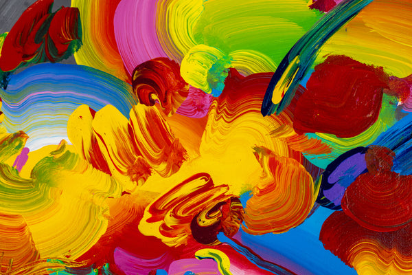 Peter Max, Flower Blossoms, 26x30, 1994 original acrylic on canvas
