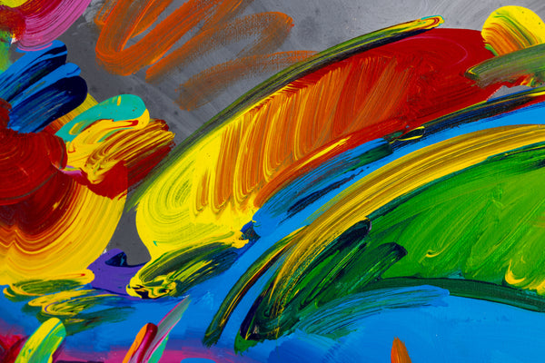 Peter Max, Flower Blossoms, 26x30, 1994 original acrylic on canvas
