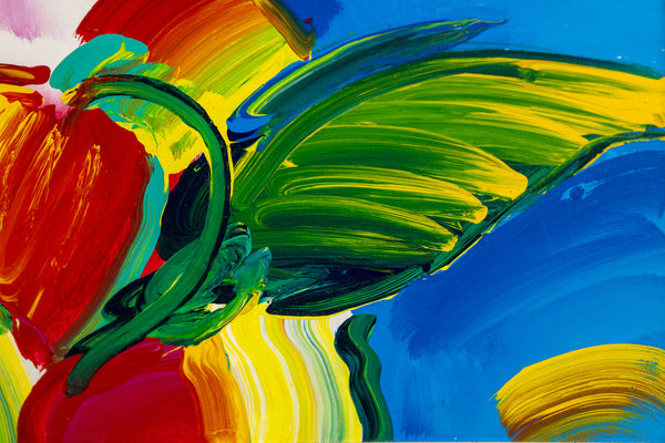 Peter Max, Flower Blossoms, 26x30, 1994 original acrylic on canvas
