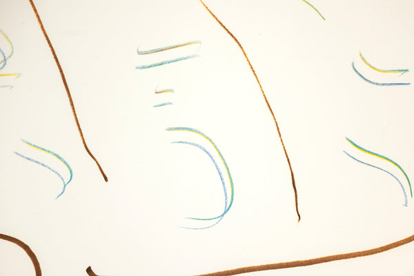 Peter Max Large 38x50 Original Lady with Hat Signed 1982 Ink on Paper