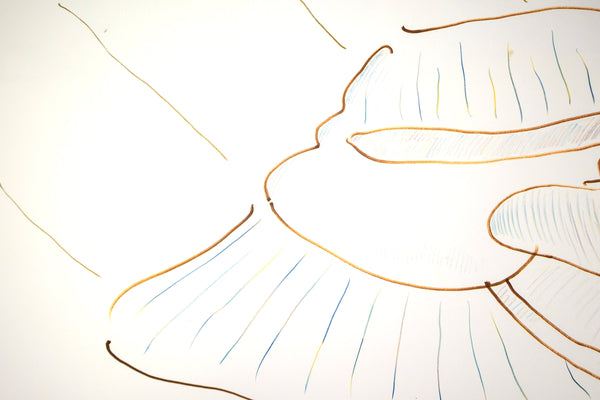 Peter Max Large 38x50 Original Lady with Hat Signed 1982 Ink on Paper