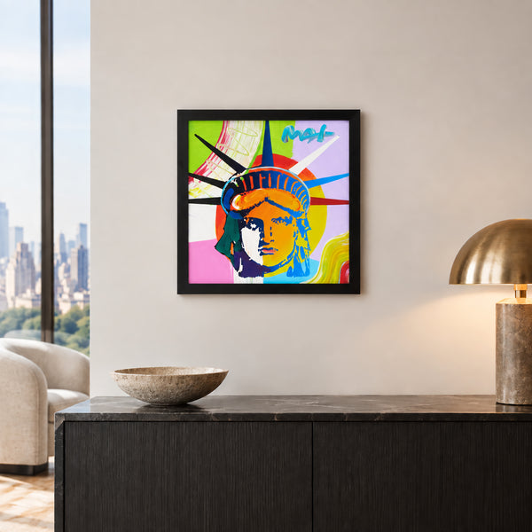 Peter Max, Libertyhead, Signed Original Acrylic on Canvas Painting