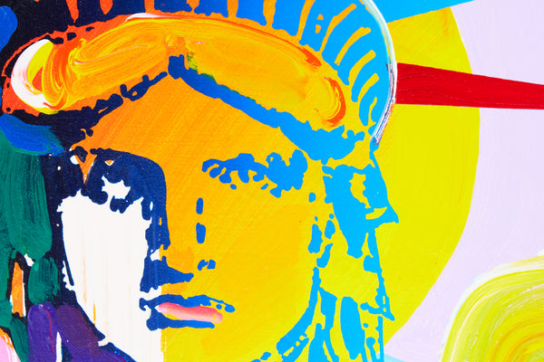 Peter Max, Libertyhead, Signed Original Acrylic on Canvas Painting
