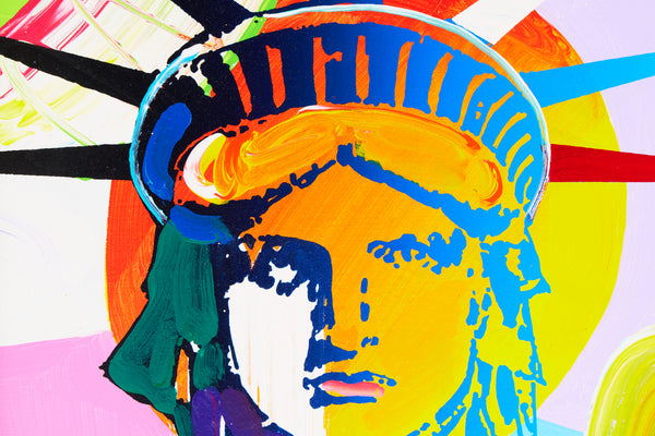 Peter Max, Libertyhead, Signed Original Acrylic on Canvas Painting