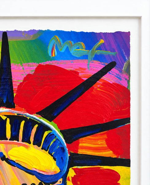 Peter Max, Liberty Head Ver. XIII Num 90, Original Acrylic on Paper Painting
