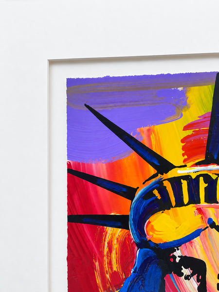 Peter Max, Liberty Head Ver. XIII Num 90, Original Acrylic on Paper Painting