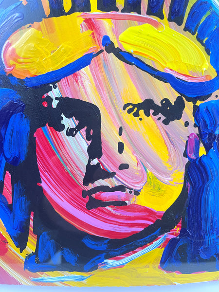 Peter Max, Liberty Head Ver. XIII Num 90, Original Acrylic on Paper Painting