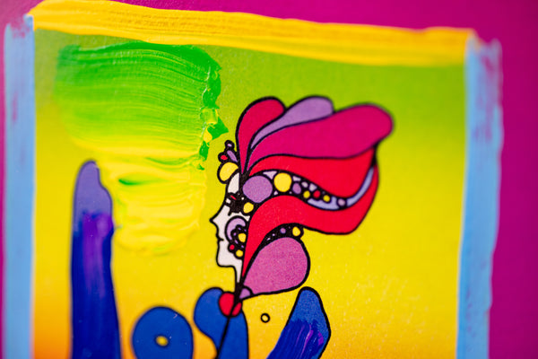 Peter Max Love Signed 2008 Mixed Media Original Painting over Lithograph