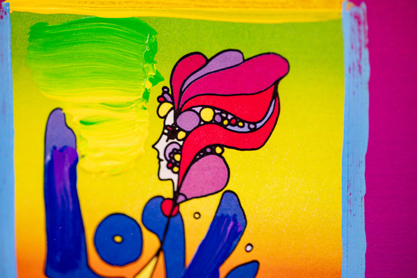 Peter Max Love Signed 2008 Mixed Media Original Painting over Lithograph