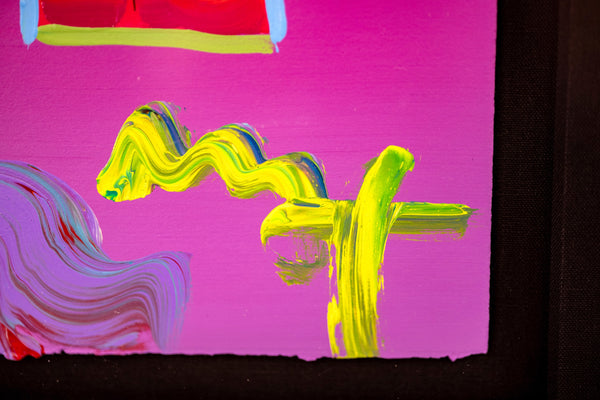 Peter Max Love Signed 2008 Mixed Media Original Painting over Lithograph