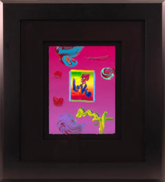 Peter Max, Love - Signed 2008 Mixed Media Original Painting over Lithograph