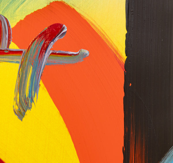 Peter Max Signed Heart Mixed Media Original Painting over Lithograph