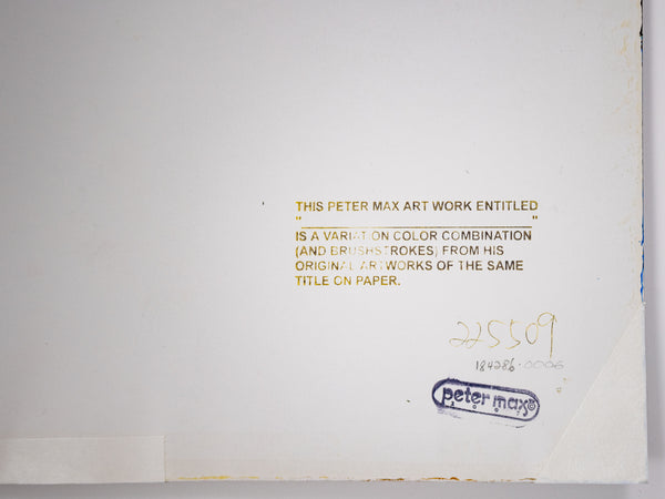 Peter Max Signed Heart Mixed Media Original Painting over Lithograph