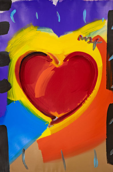 Peter Max, Love, Signed Mixed Media Original Painting over Lithograph