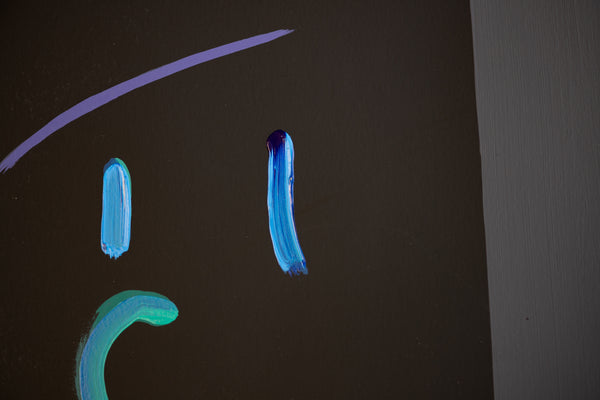 Peter Max Midnight Profile Large 50” Original Painting Signed Acrylic on Paper