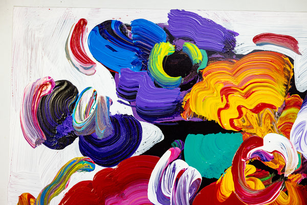 Peter Max Nicolae Gallerie Mixed Media Original Painting 32x24 1999 with Signature, Label, and Studio Documentation