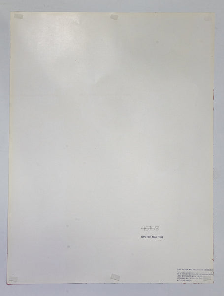 Peter Max Nicolae Gallerie Mixed Media Original Painting 32x24 1999 with Signature, Label, and Studio Documentation