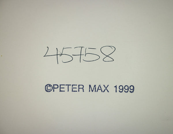 Peter Max Nicolae Gallerie Mixed Media Original Painting 32x24 1999 with Signature, Label, and Studio Documentation