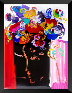 Peter Max, Nicolae Gallerie, Media Original Painting 32x24 1999 with Signature, Label, and Studio Documentation