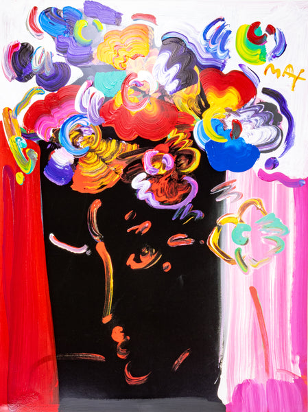 Peter Max Nicolae Gallerie Mixed Media Original Painting 32x24 1999 with Signature, Label, and Studio Documentation