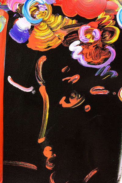 Peter Max Nicolae Gallerie Mixed Media Original Painting 32x24 1999 with Signature, Label, and Studio Documentation