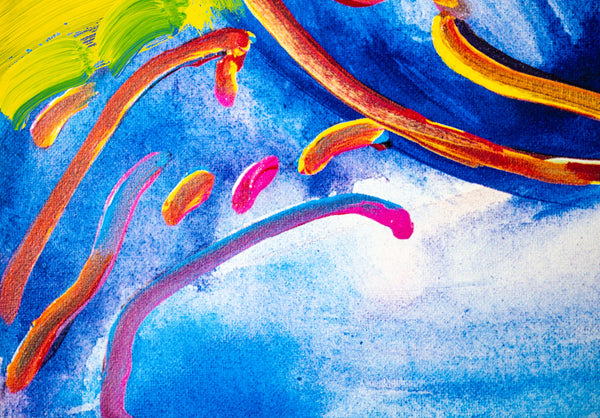 Peter Max Peace by the Year 2000 Mixed Media 1998 Original Painting 22x28 with Signature, Label, and Studio Documentation