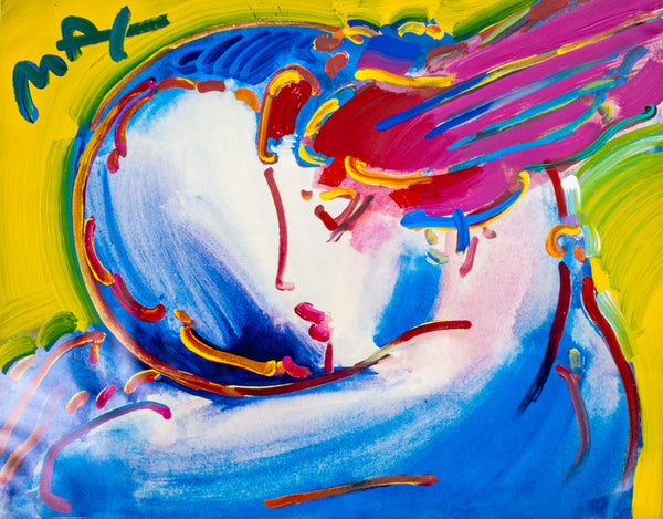 Peter Max Peace by the Year 2000 Mixed Media 1998 Original Painting 22x28 with Signature, Label, and Studio Documentation