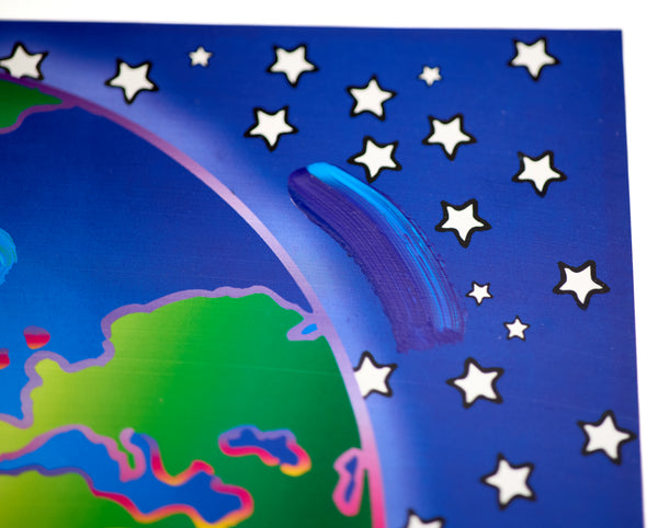 Peter Max, Peace on Earth, Signed Mixed Media Original Painting over Lithograph