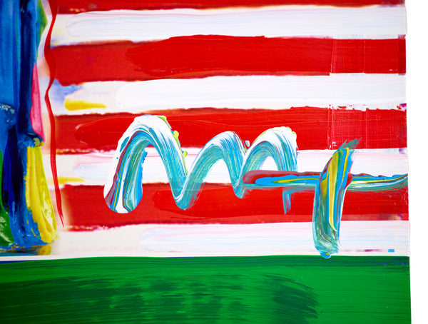 Peter Max, Peace on Earth, Signed Mixed Media Original Painting over Lithograph