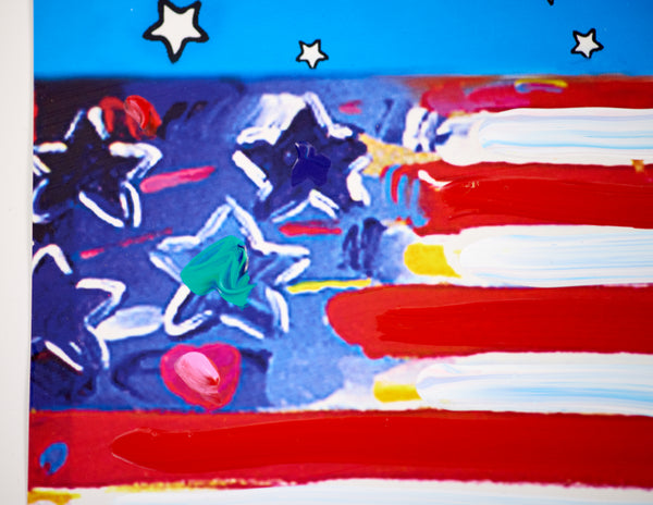 Peter Max, Peace on Earth, Signed Mixed Media Original Painting over Lithograph