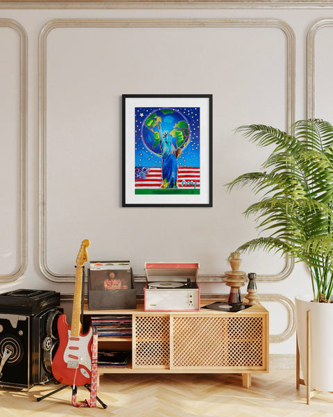 Peter Max, Peace on Earth, Signed Mixed Media Original Painting over Lithograph