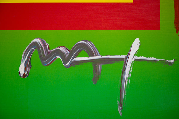 Peter Max, Jumper, is a mixed media work on paper from the early 2000s, measuring 17 x 13 inches, featuring Max's Jumper figure

