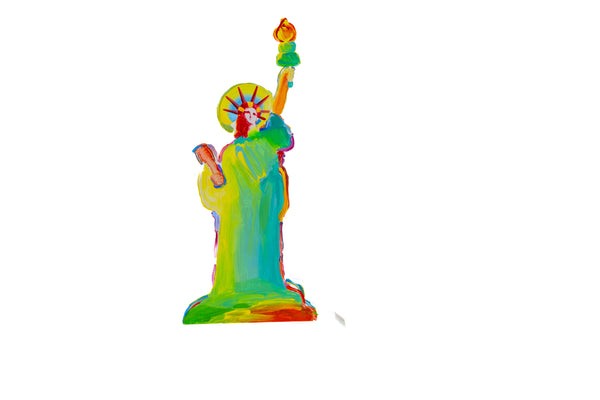 Peter Max Statue of Liberty Acrylic Sculpture Bright Teal 17” Version