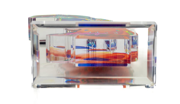 Peter Max, Umbrella Man (Ver. III #837), a 2018 hand-painted acrylic sculpture measuring 12.25 x 8.5 x 4.5 inches