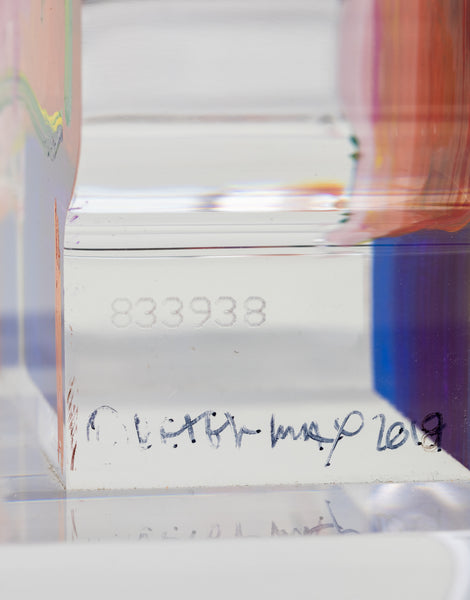 Peter Max, Umbrella Man (Ver. III #837), a 2018 hand-painted acrylic sculpture measuring 12.25 x 8.5 x 4.5 inches