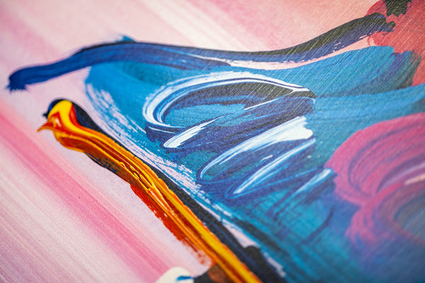 Peter Max Umbrella Man Original 32x24 Painting with Signature, Label, and Studio Documentation