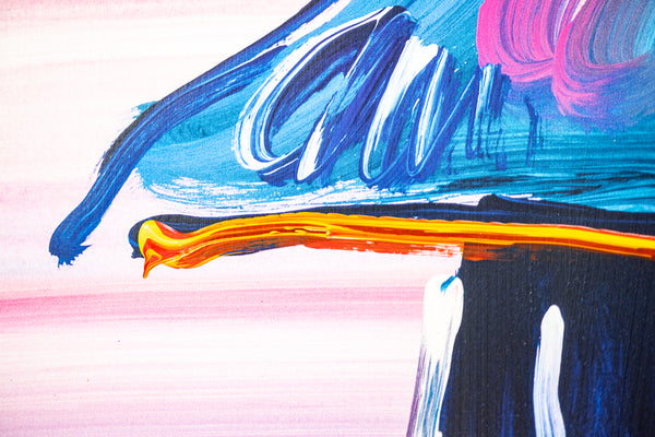 Peter Max Umbrella Man Original 32x24 Painting with Signature, Label, and Studio Documentation