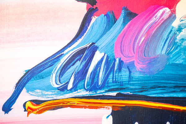 Peter Max Umbrella Man Original 32x24 Painting with Signature, Label, and Studio Documentation