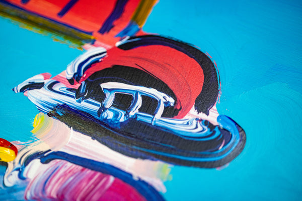 Peter Max Umbrella Man Original 32x24 Painting with Signature, Label, and Studio Documentation