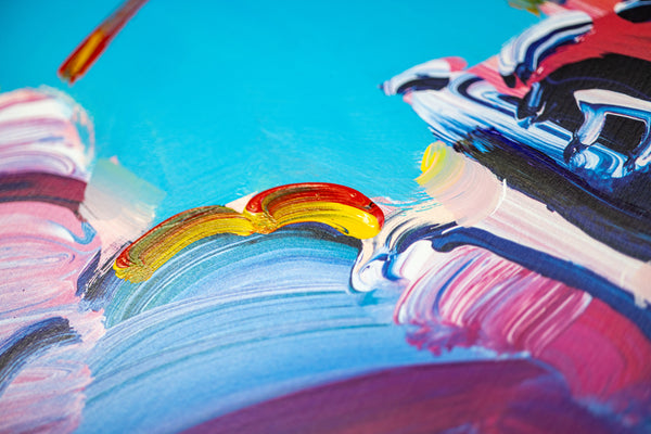 Peter Max Umbrella Man Original 32x24 Painting with Signature, Label, and Studio Documentation