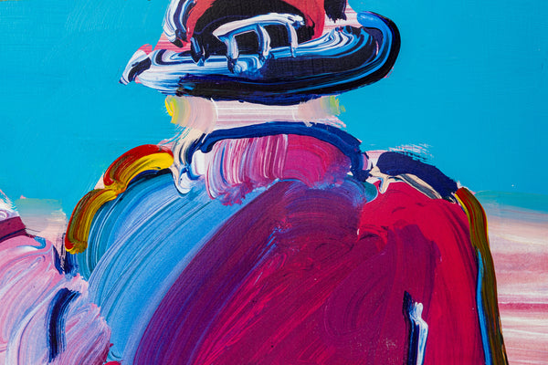 Peter Max Umbrella Man Original 32x24 Painting with Signature, Label, and Studio Documentation
