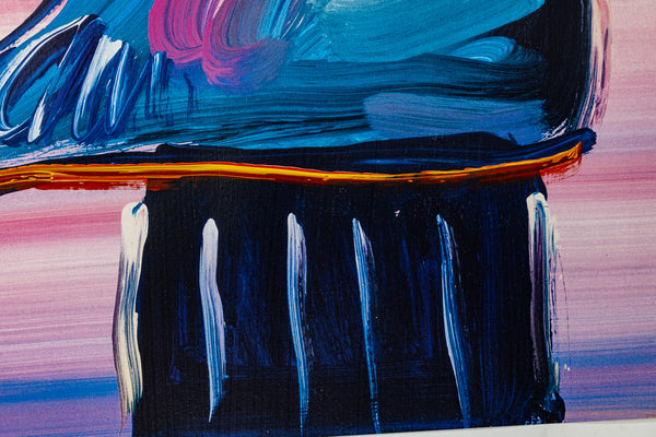 Peter Max Umbrella Man Original 32x24 Painting with Signature, Label, and Studio Documentation