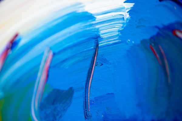 Peter Max, Umbrella Man on Red, (v. III #38), a 2015 original acrylic on canvas