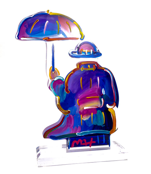 Peter Max Acrylic Sculpture Umbrella Man Signed Large Ver. I #122 with $34,500 Appraisal