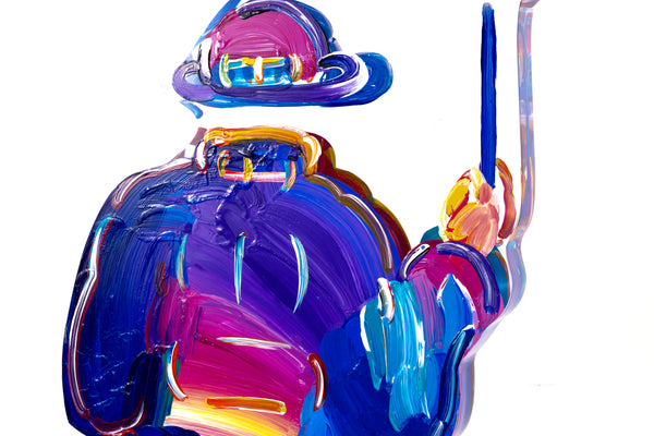 Peter Max Acrylic Sculpture Umbrella Man Signed Large Ver. I #122 with $34,500 Appraisal