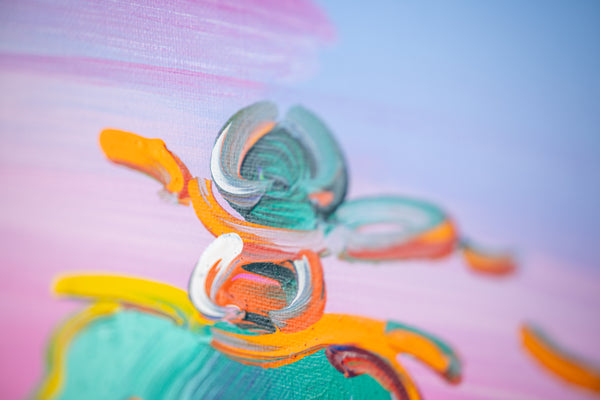 Peter Max Walking in Reeds Signed Original Painting on Canvas