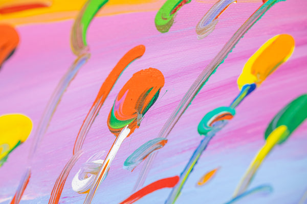 Peter Max Walking in Reeds Signed Original Painting on Canvas