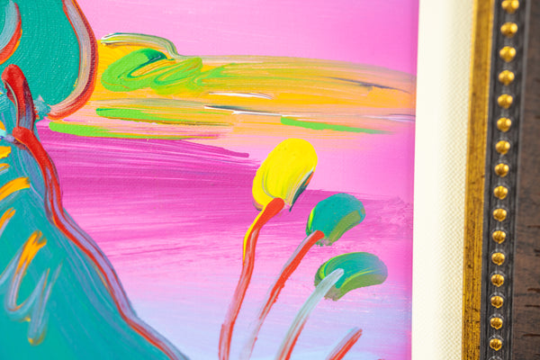 Peter Max Walking in Reeds Signed Original Painting on Canvas