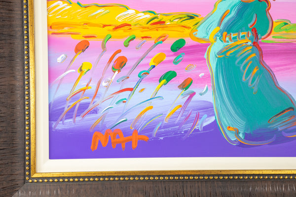 Peter Max Walking in Reeds Signed Original Painting on Canvas